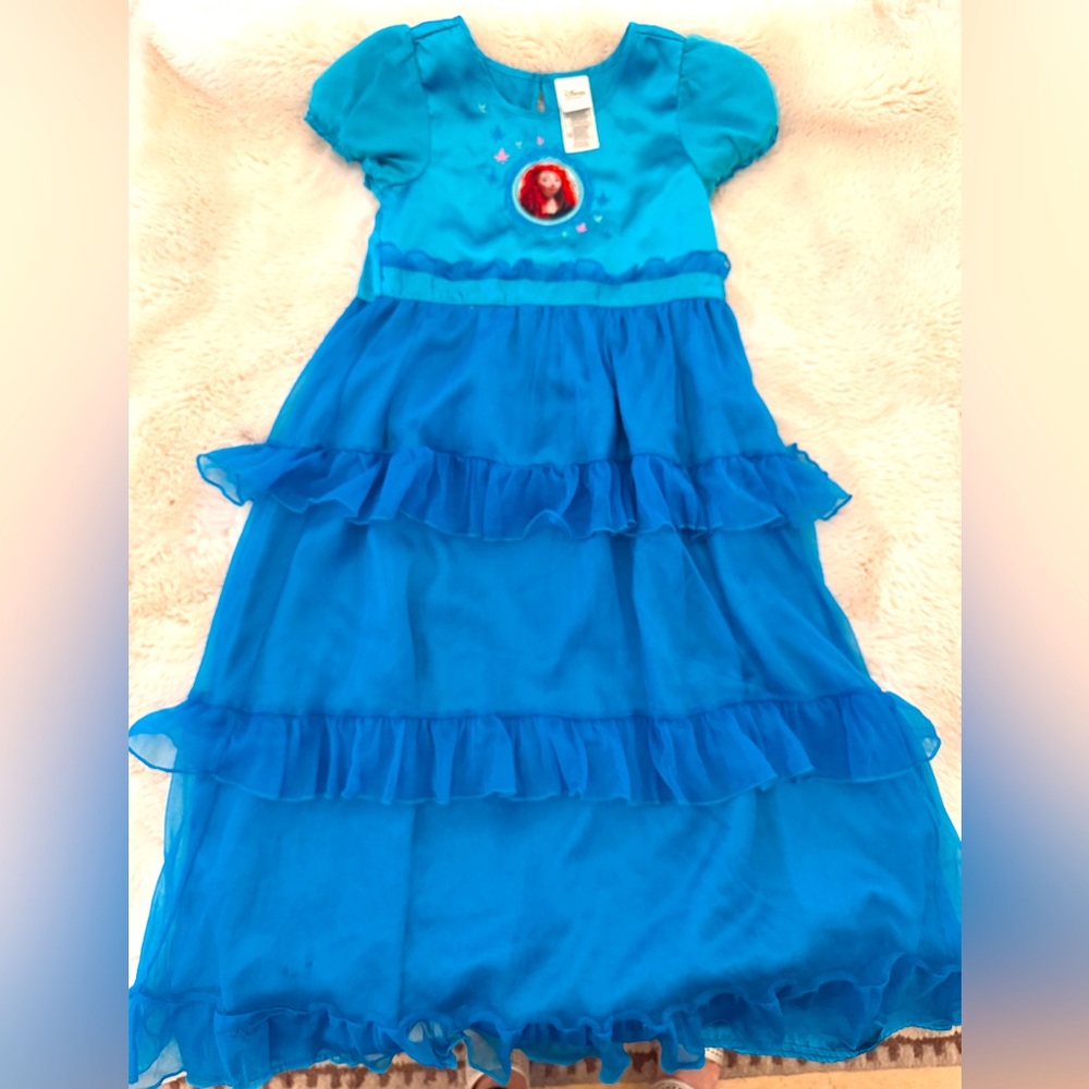 Blue Merida Princess Dress with Ruffles